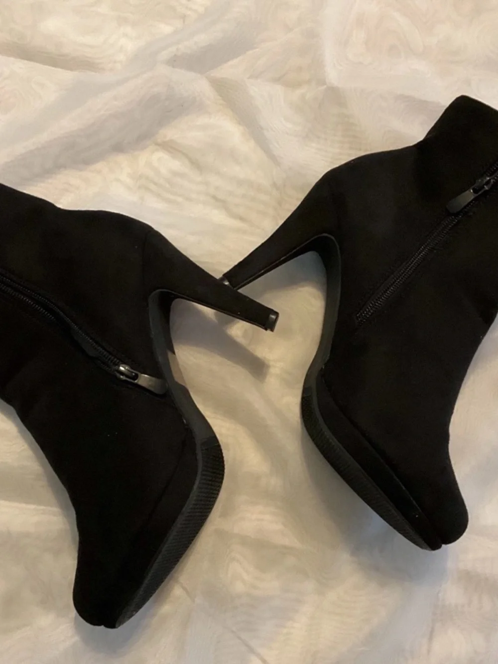 Black Stud-Accent High Heel Ankle Booties - Picture 3 of 6